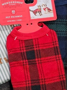 Two-Wondershop Red and Black Plaid Pet Pajamas - XS